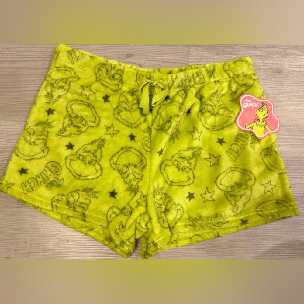 The Grinch Pink(mas) Women Green Fleece X-Large (XL) Shorts